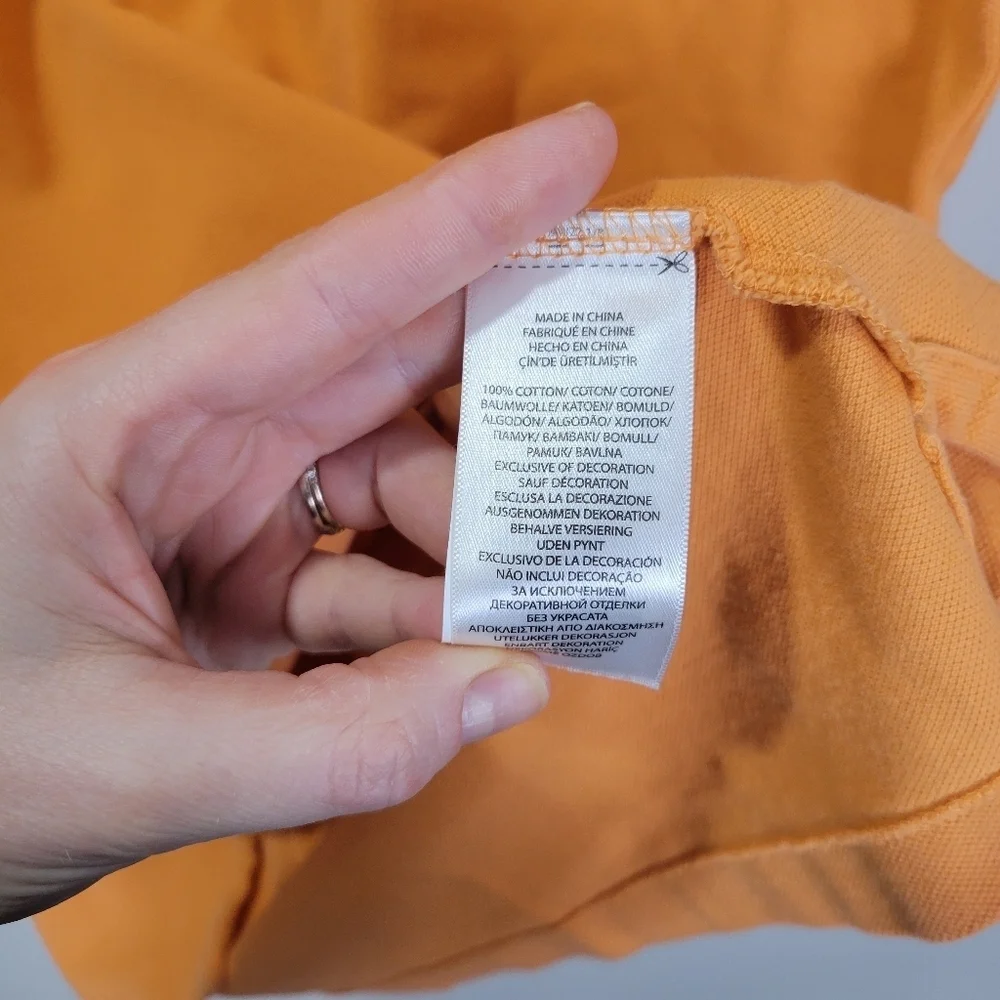 Ralph Lauren Polo Orange Short Sleeve Shirt Pony Logo Men's XL Classic Fit
